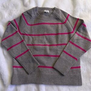 Evereve Pink and Grey Striped Sweater